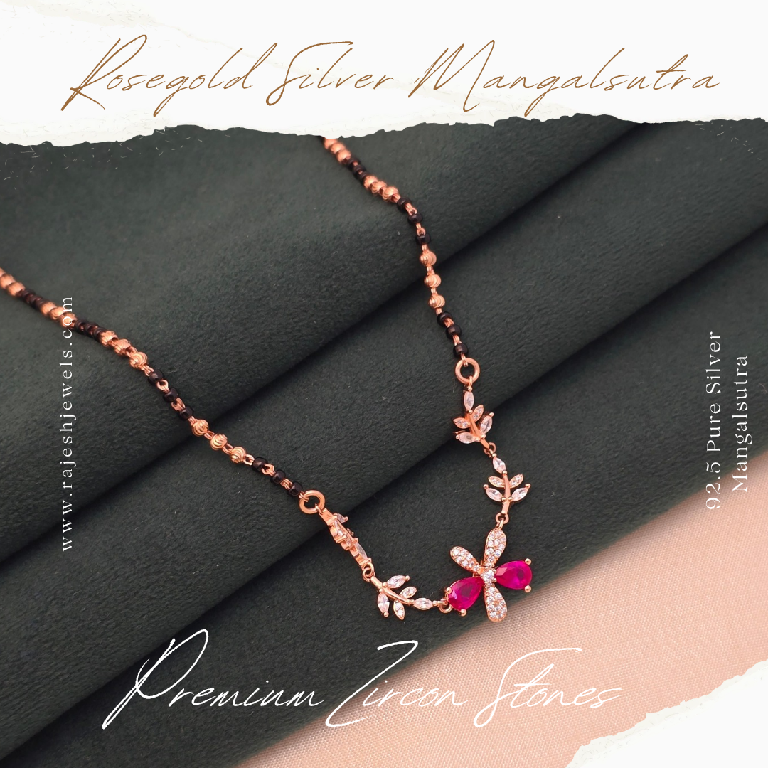 Mesmerizing Floral Rosegold Mangalsutra