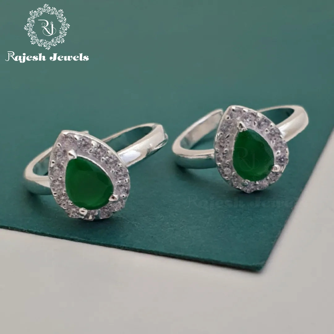 Teardrop Green Cz Toerings