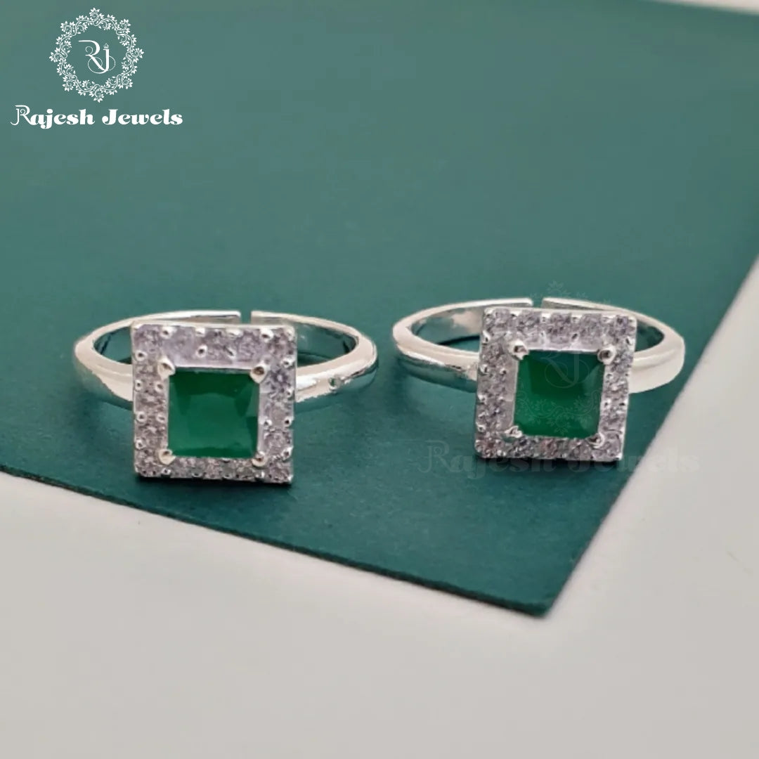 Squared Green Cz Toerings