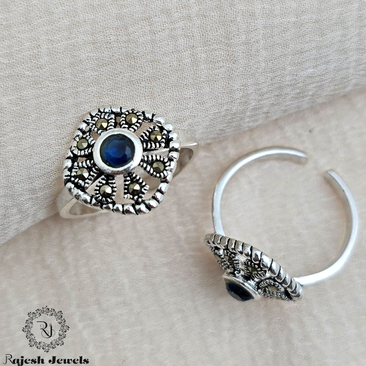Royal Blue Marcasite Toerings
