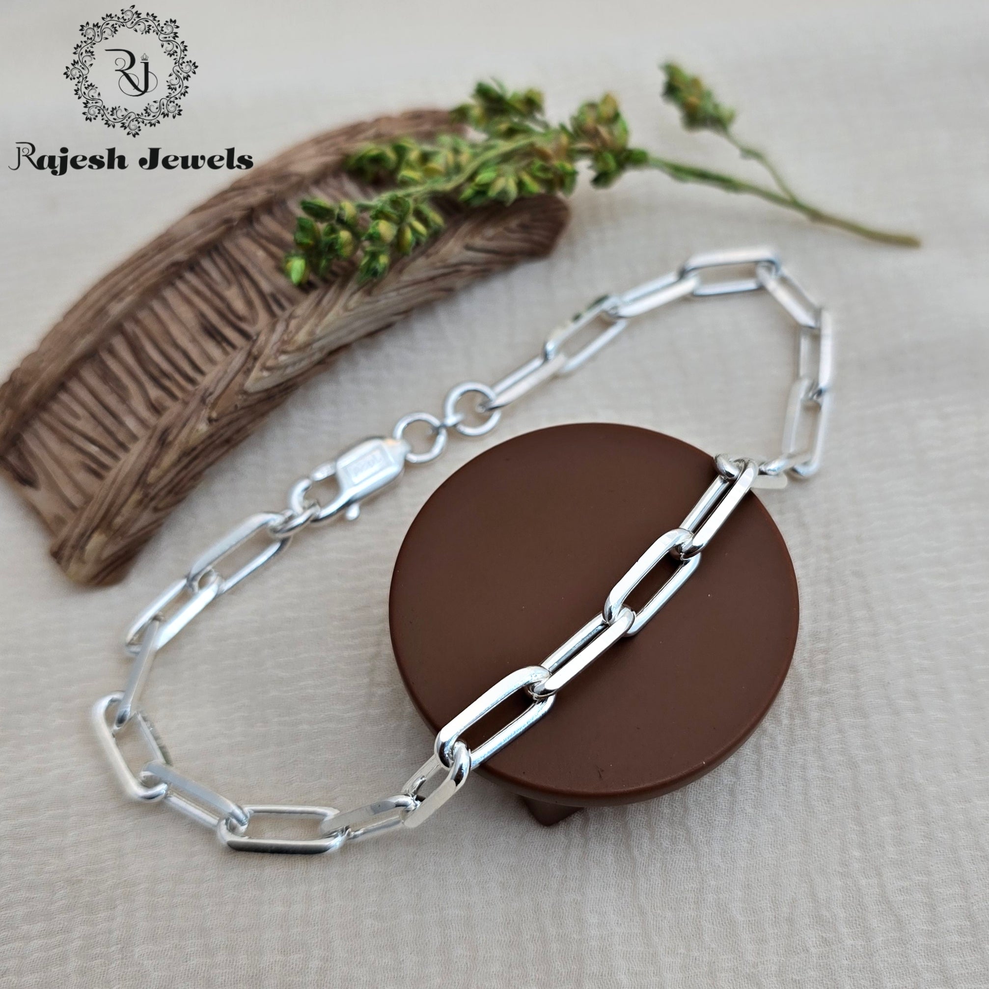 Simple Interlinked Silver Men's Bracelet