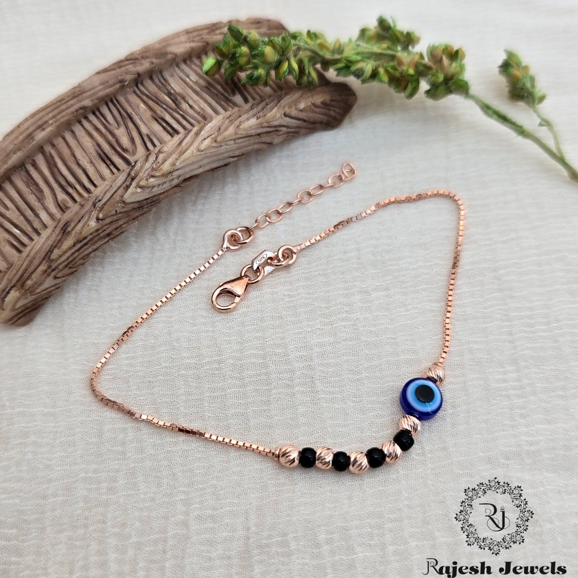 Sleek Evil-eye Rosegold Ladies Bracelet