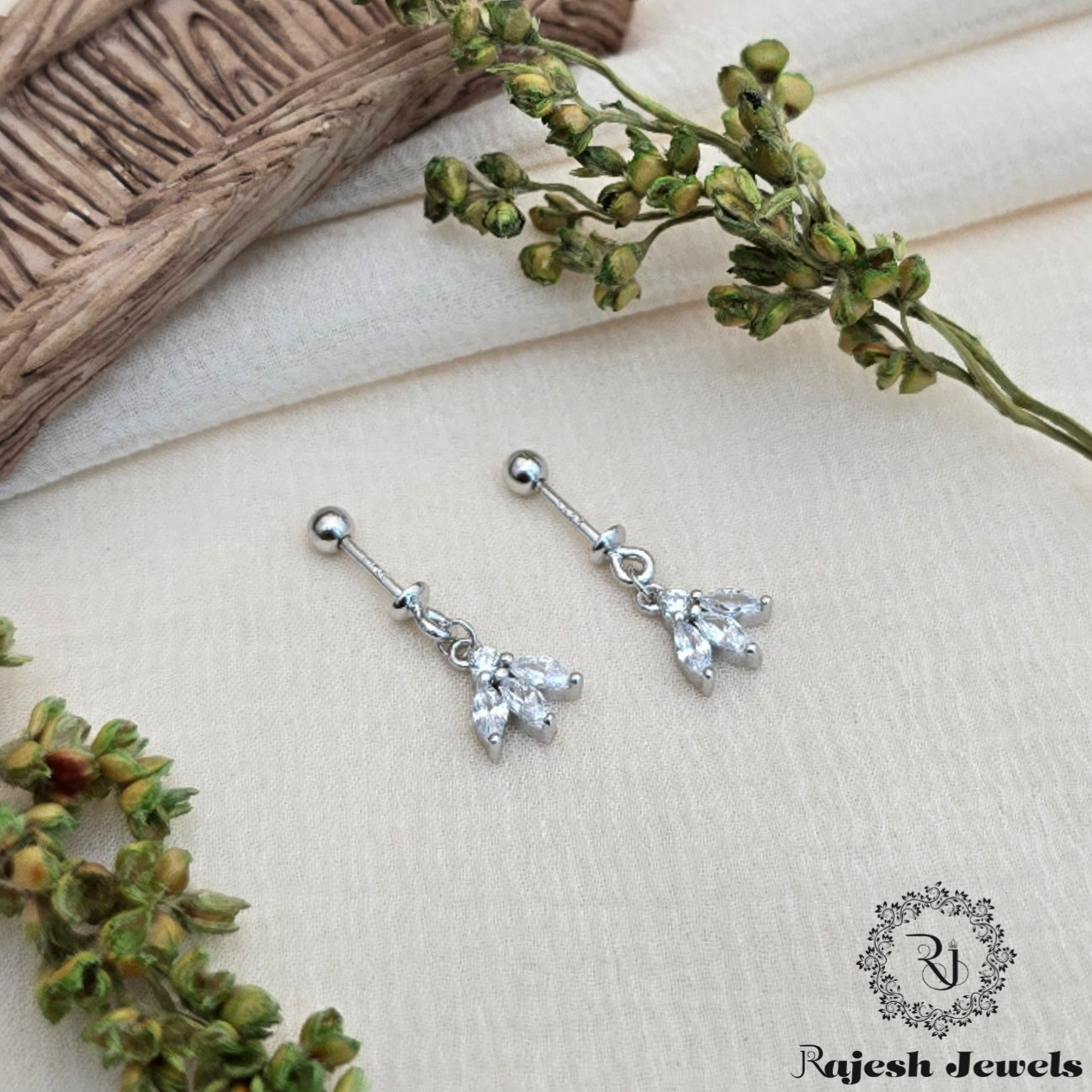 Shiny Cz Silver Bugadi Earrings