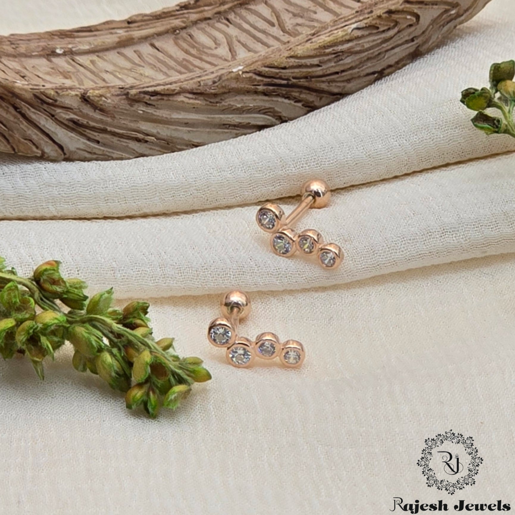 Magnificent Cz Silver Stud Earrings