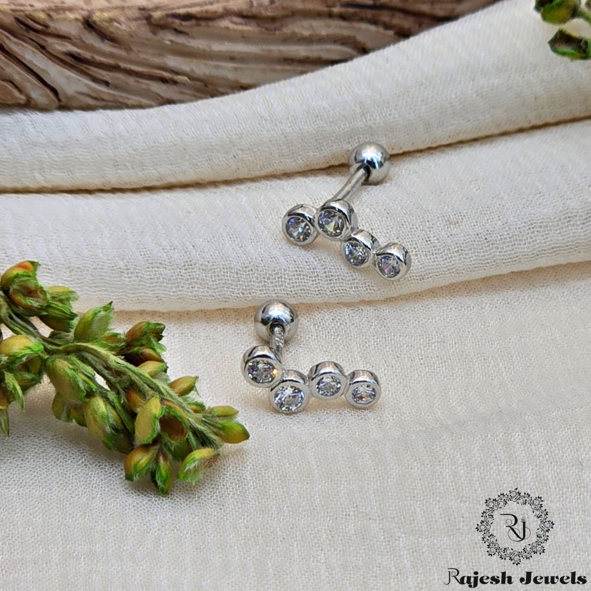 Magnificent Cz Silver Stud Earrings