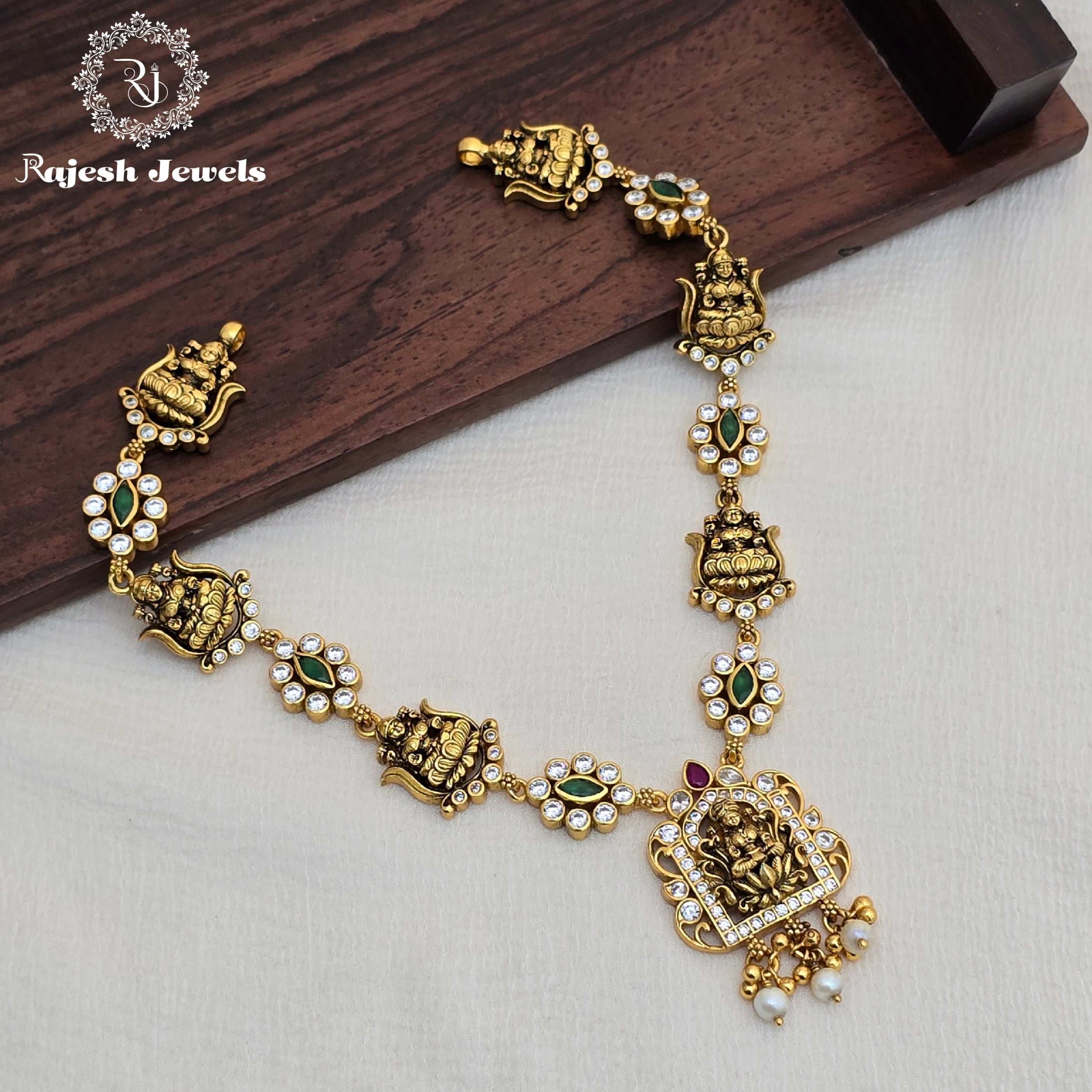Sparkling Lakshmi Silver Gold Plated Necklace
