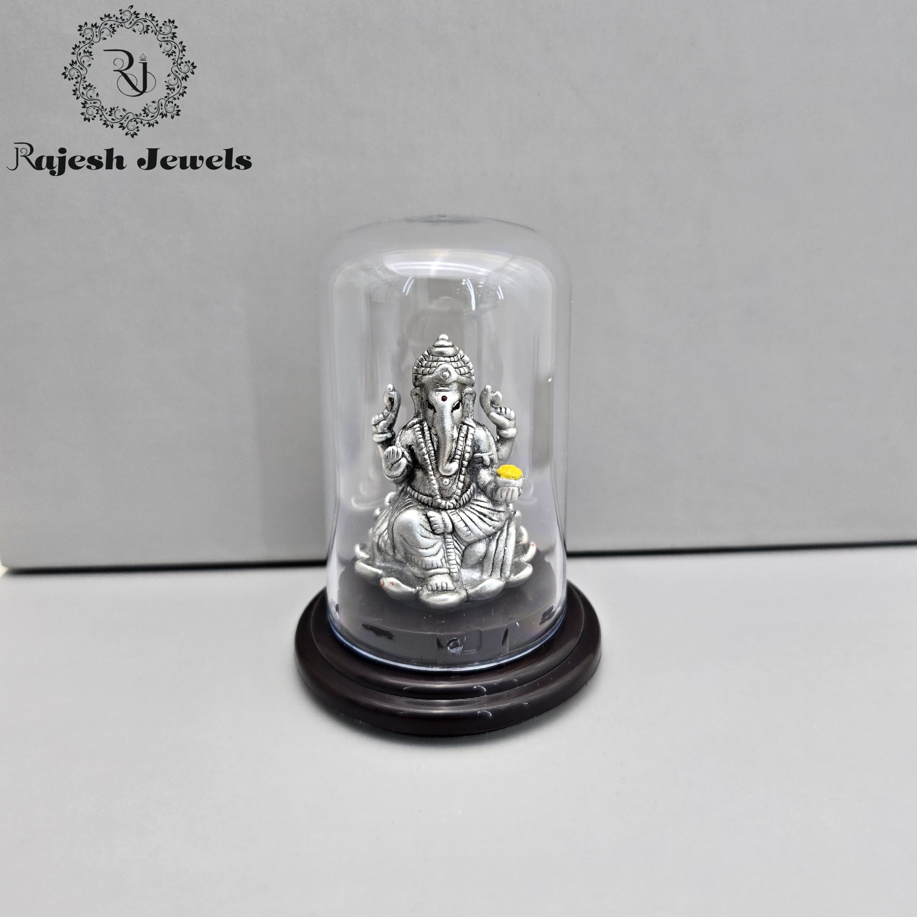 Shri Ganesha Oxidised Silver Idol