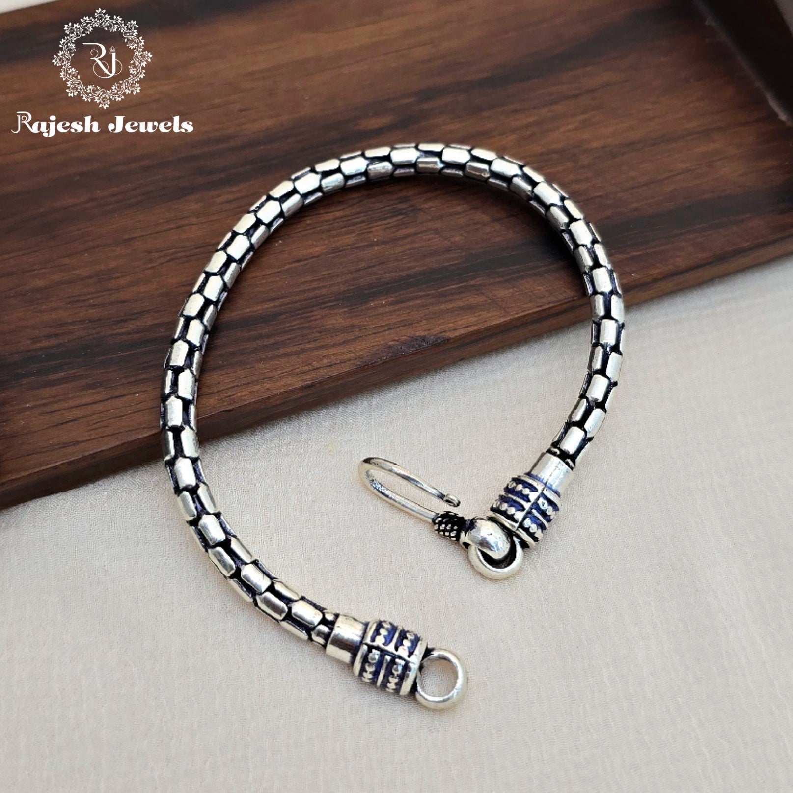 Snake Cut Oxidised Men's Bracelet