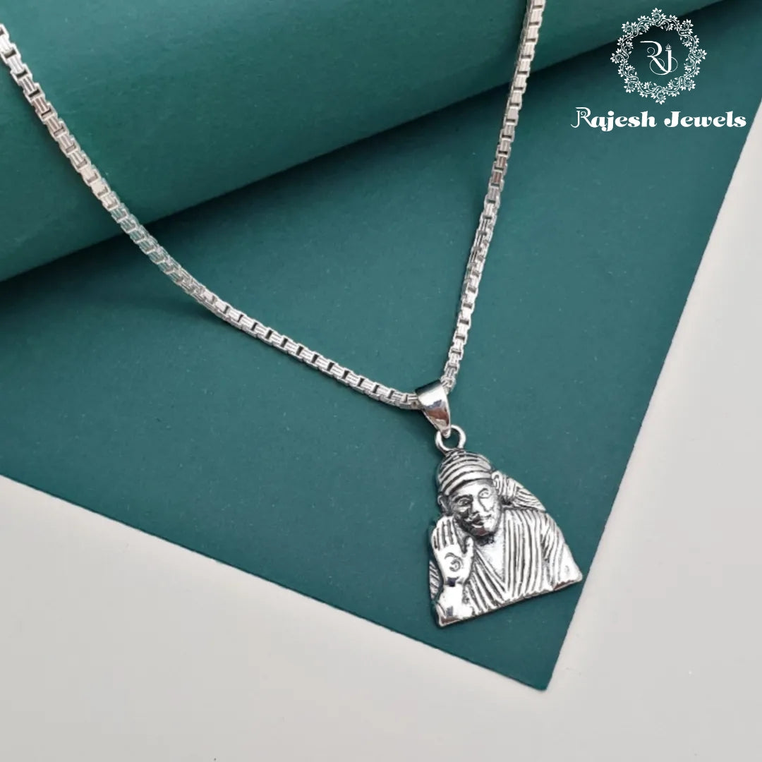 Sai Baba Locket Design Silver Sai Baba Pendant Chain – Rajesh Jewels
