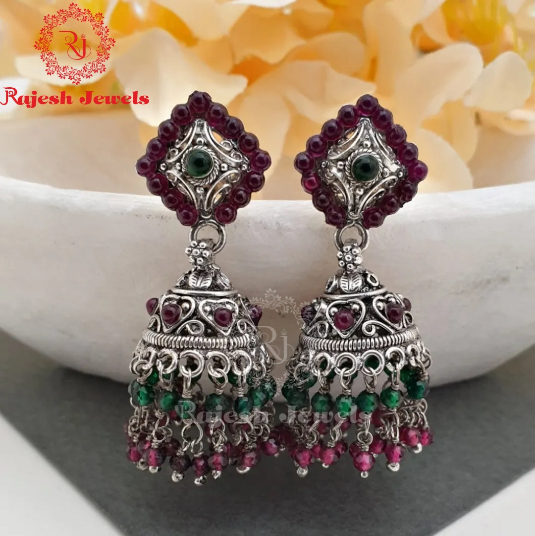 Royal Red&Green Drop Jumka