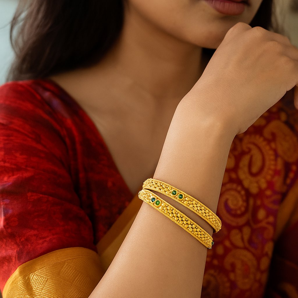 Gold Polished Bangles / Kada