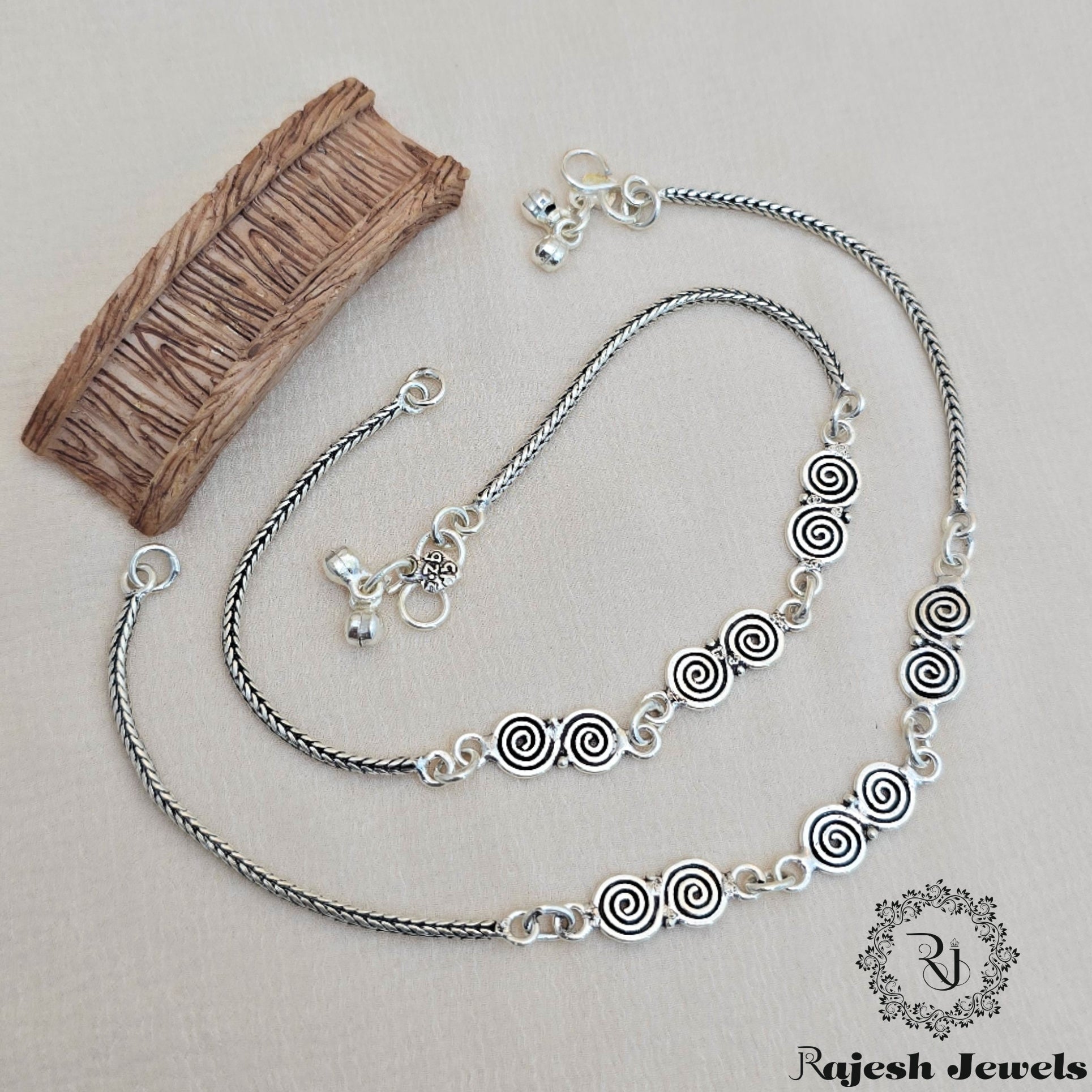 Spectacular Silver Oxidised Anklet