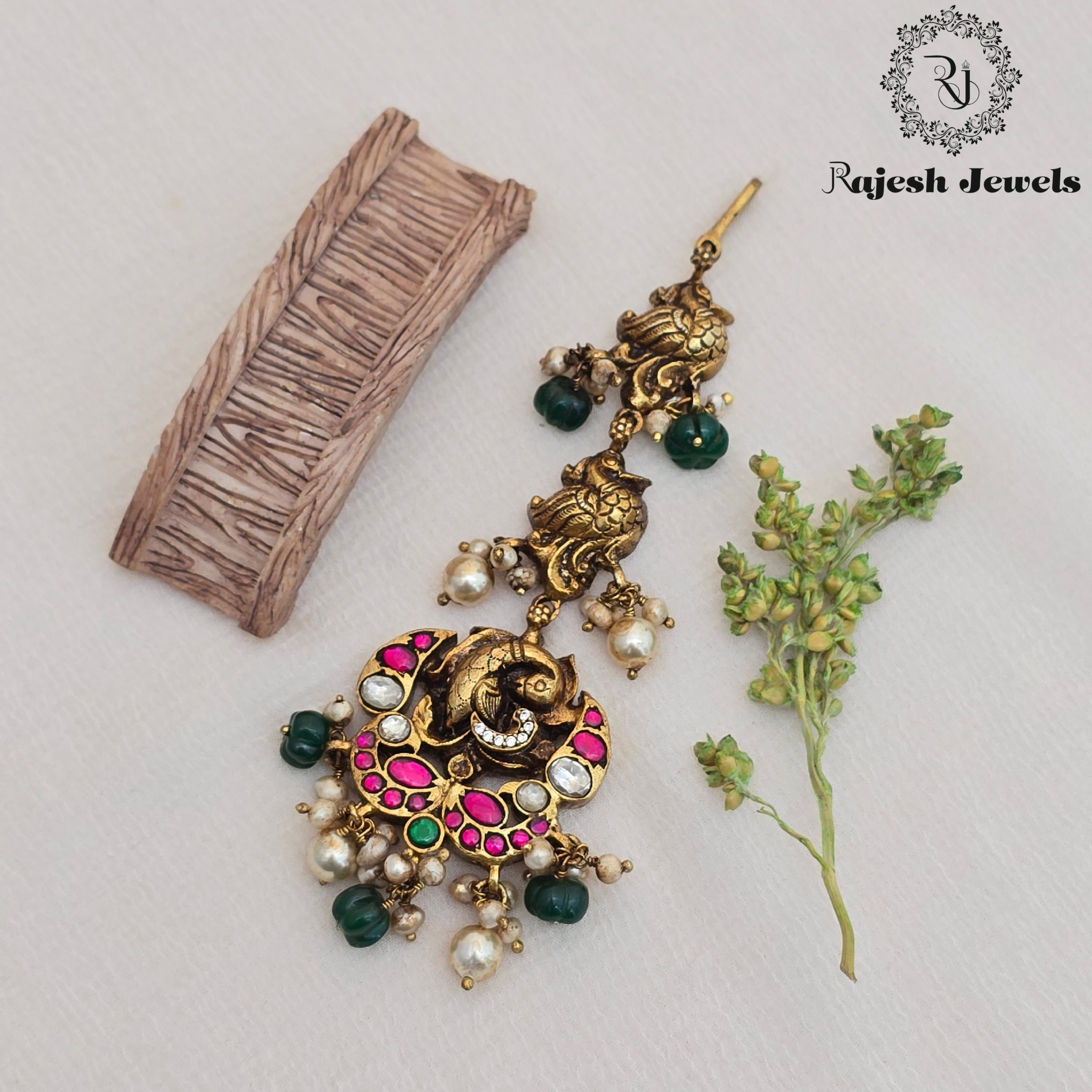 Nakshi Moissanite Silver Gold Plated Mangtika