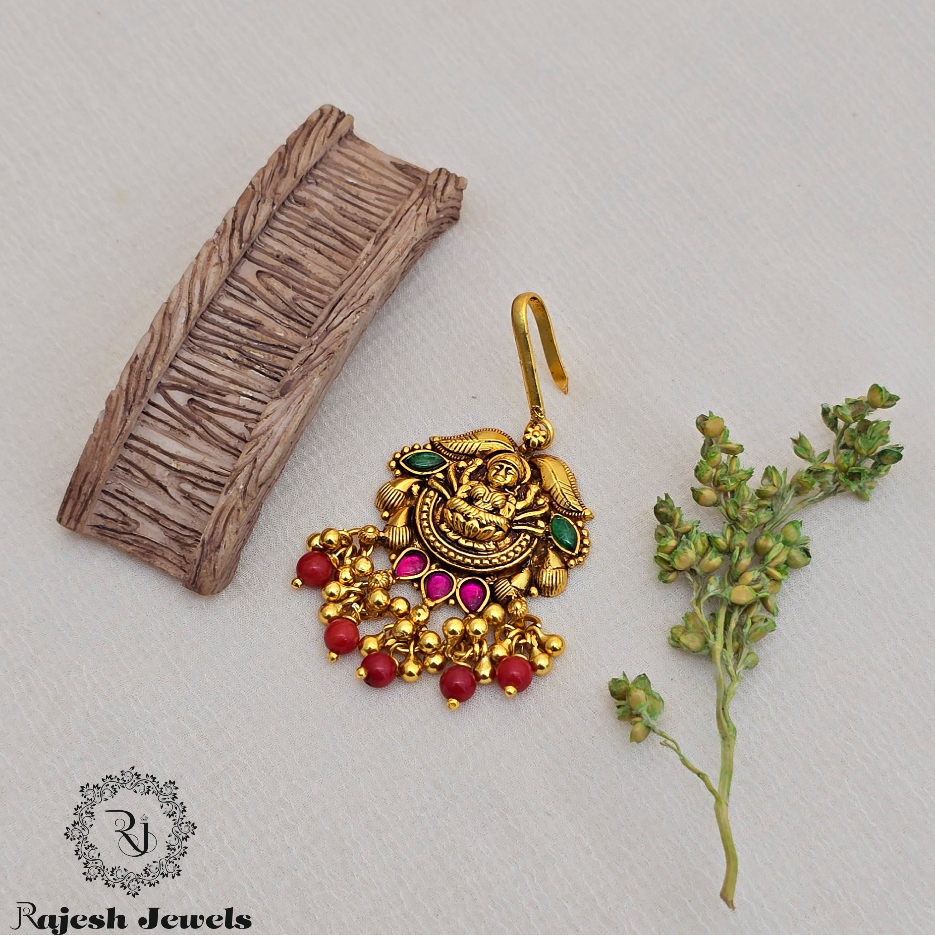 Appealing Coral Silver Gold Plated Mangtika