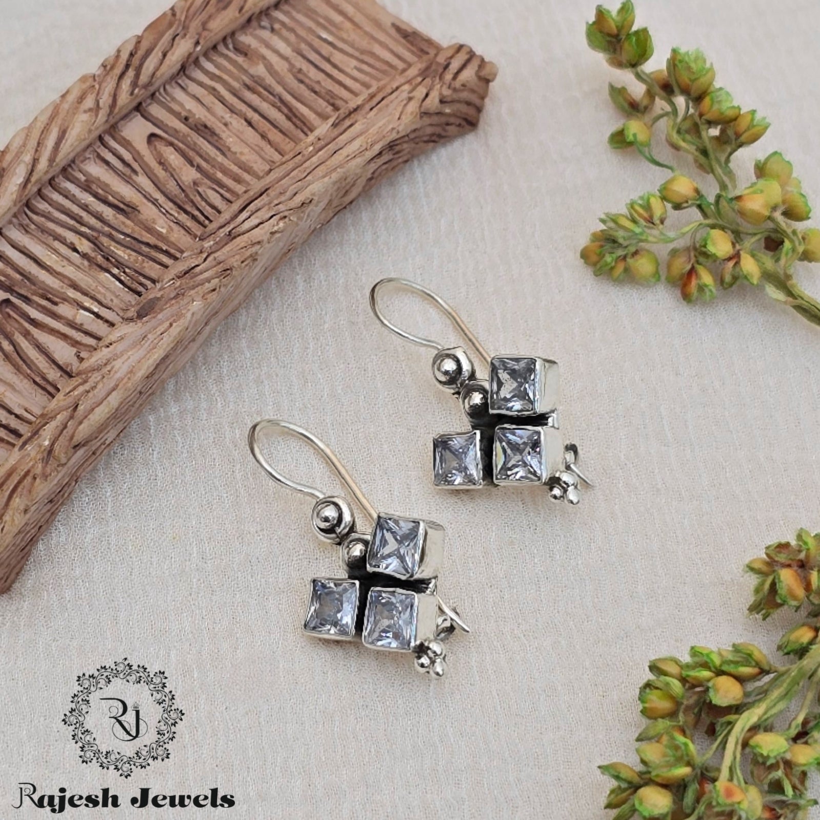 Geometric Shaped Fish Hook Hanging Earrings