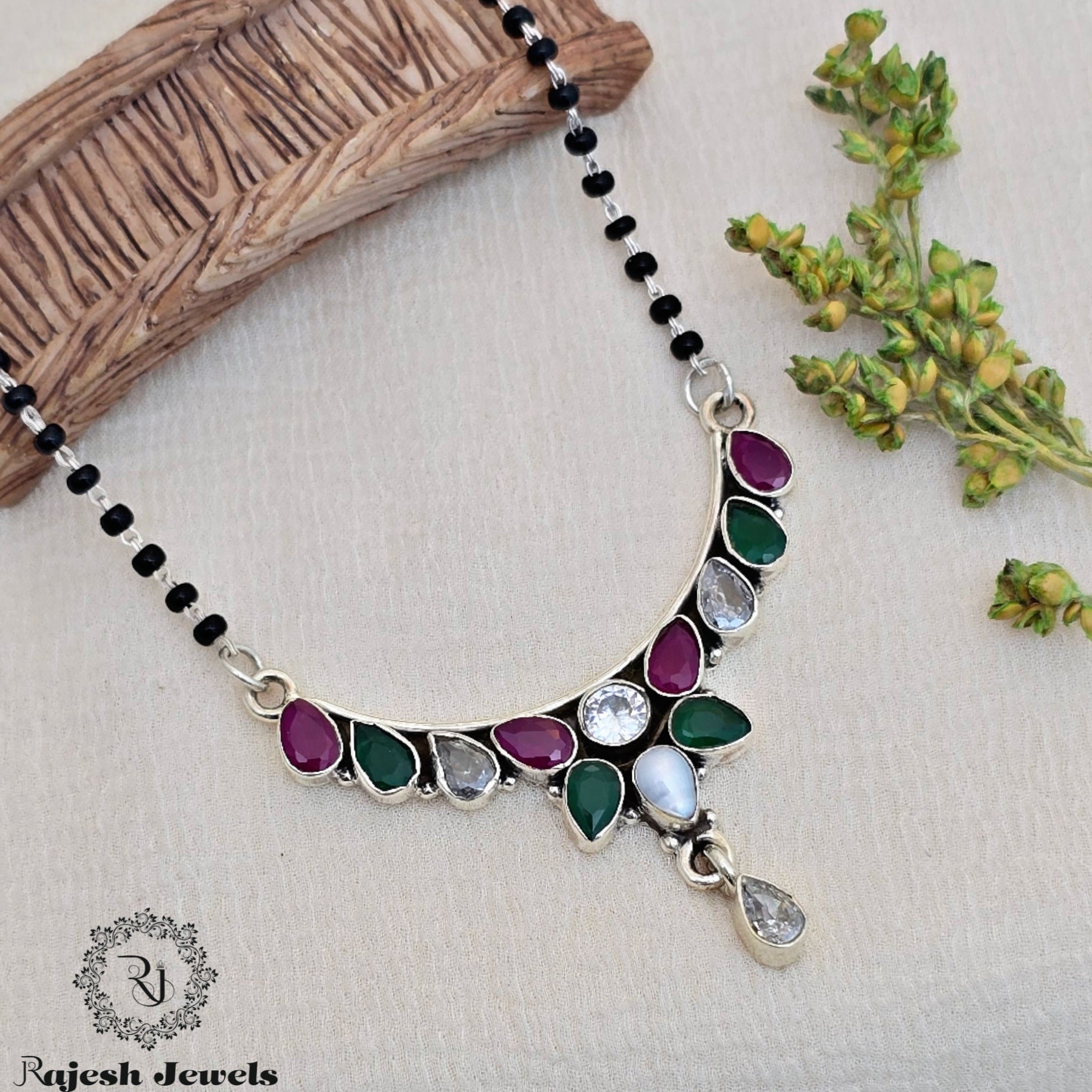 Amazing Silver Cutstone Mangalsutra