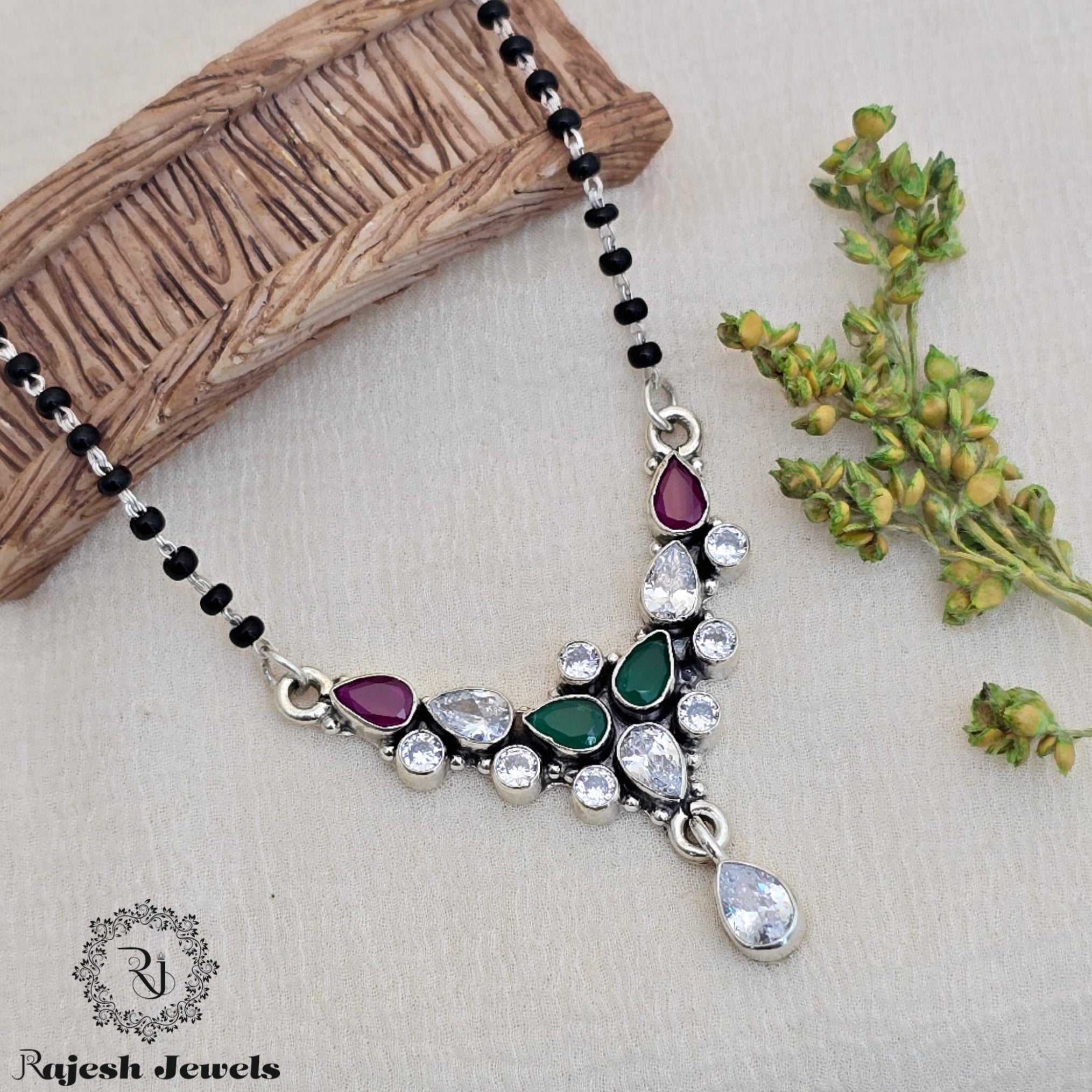Amazing Silver Cutstone Mangalsutra