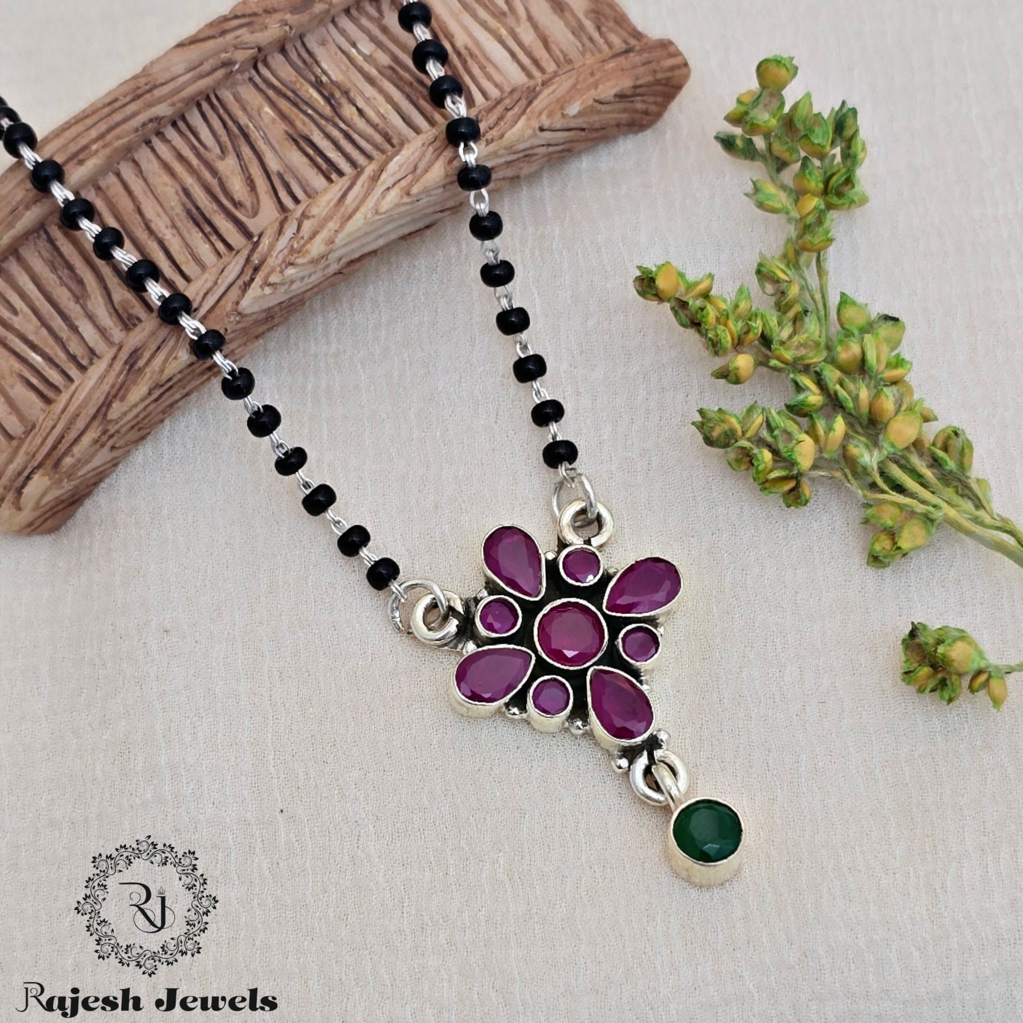 Radiant Silver Cutstone Mangalsutra