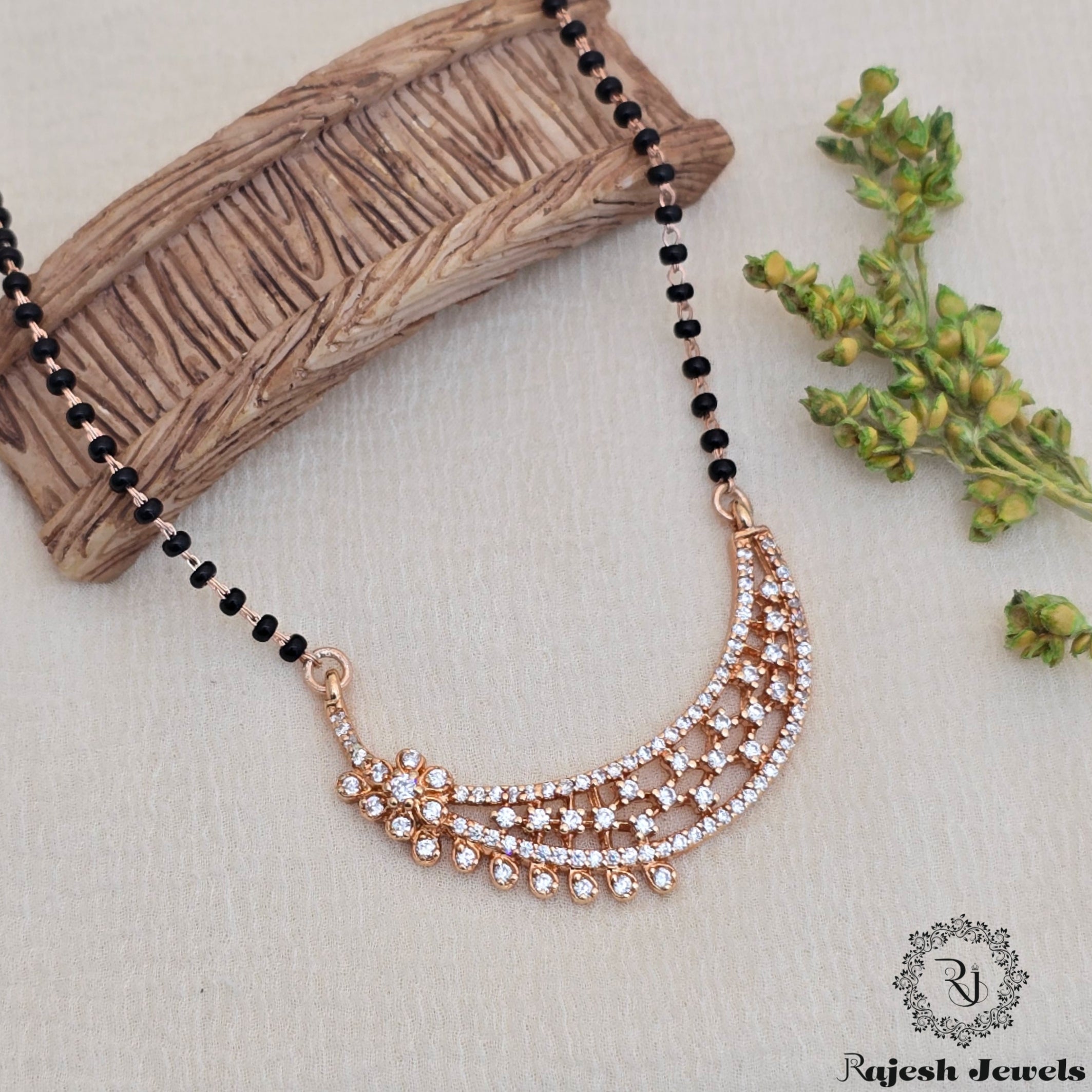 Beautiful Cz Rosegold Mangalsutra
