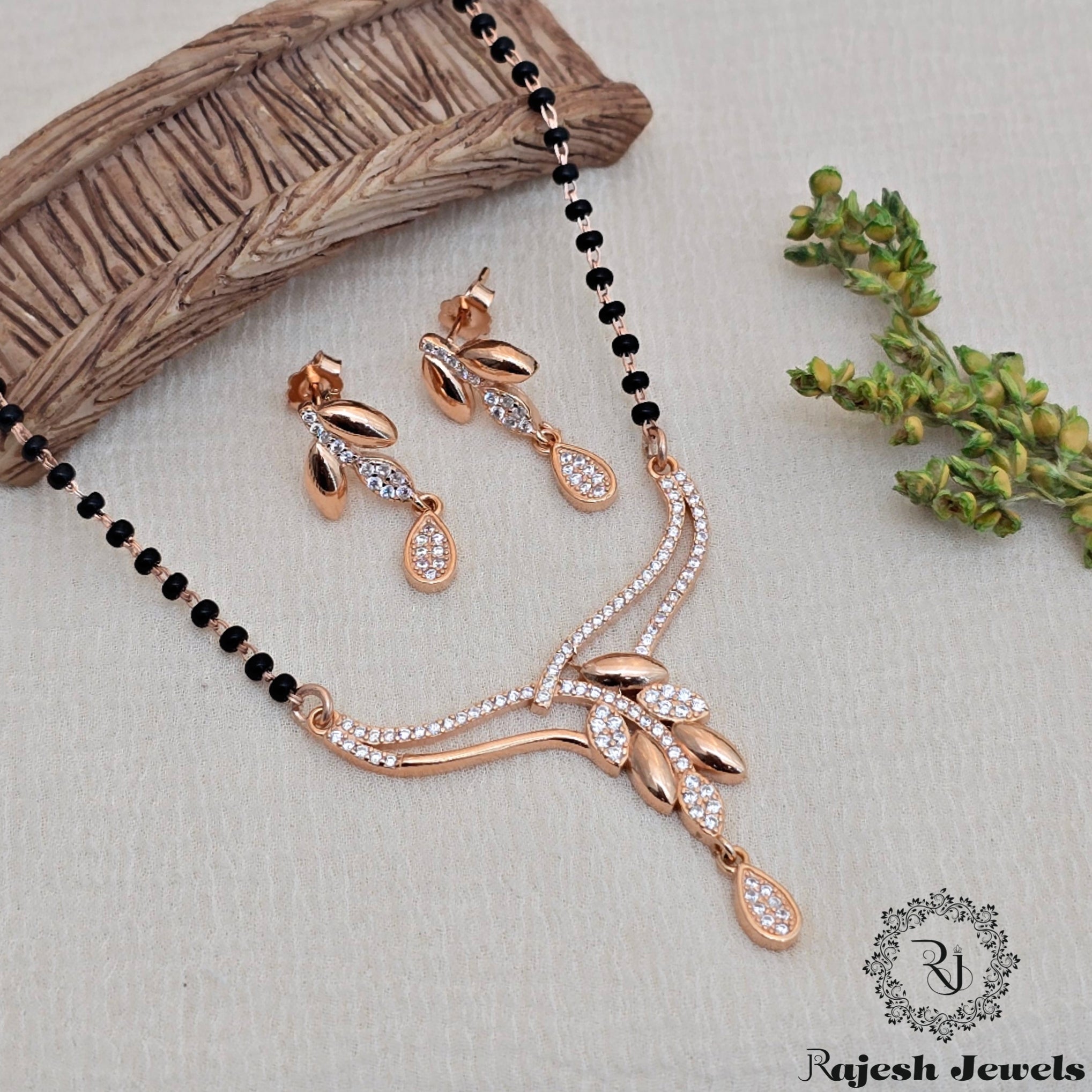 Charming Cz Rosegold Mangalsutra