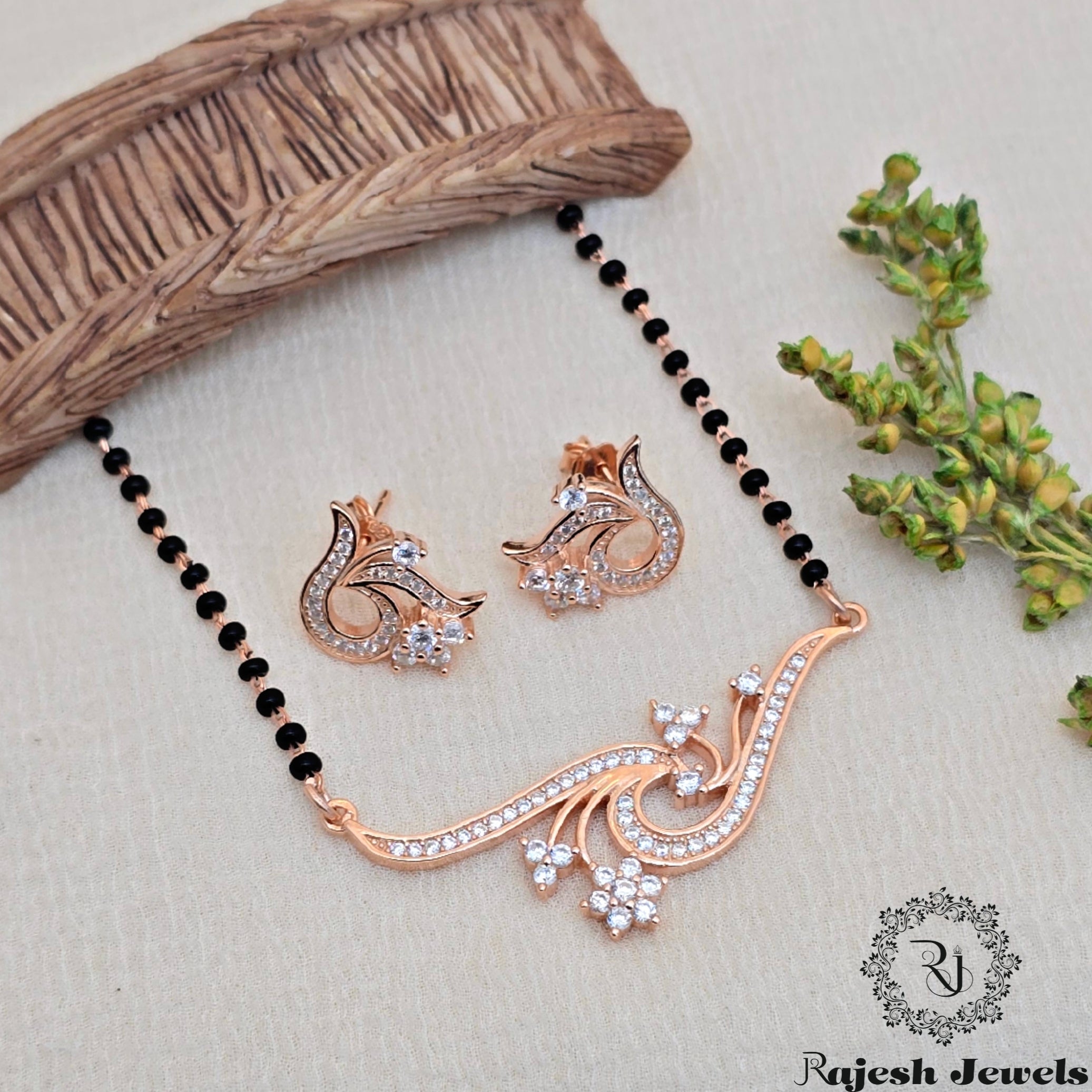 Outstanding Cz Silver Rosegold Mangalsutra