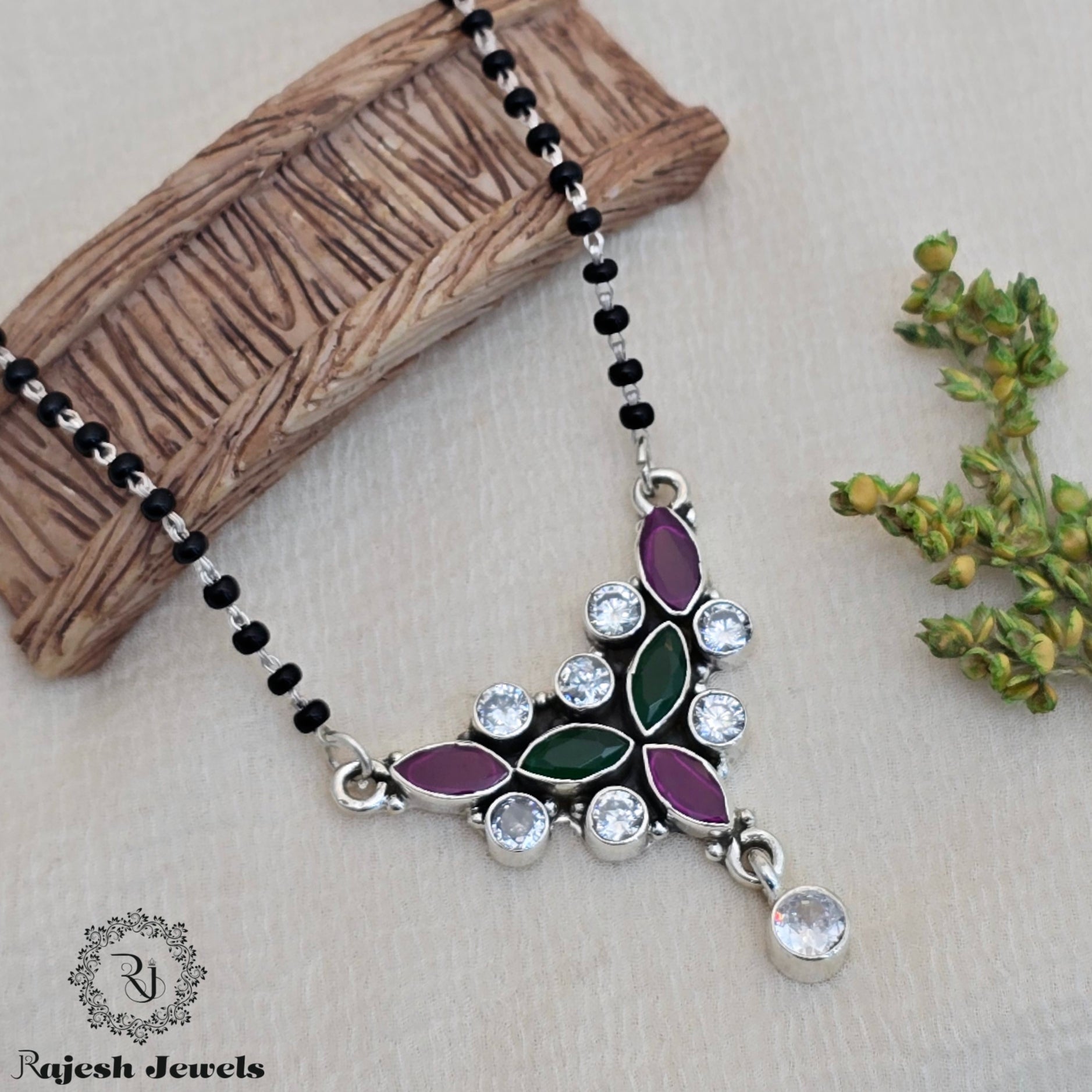 Glorified Silver Cutstone Mangalsutra
