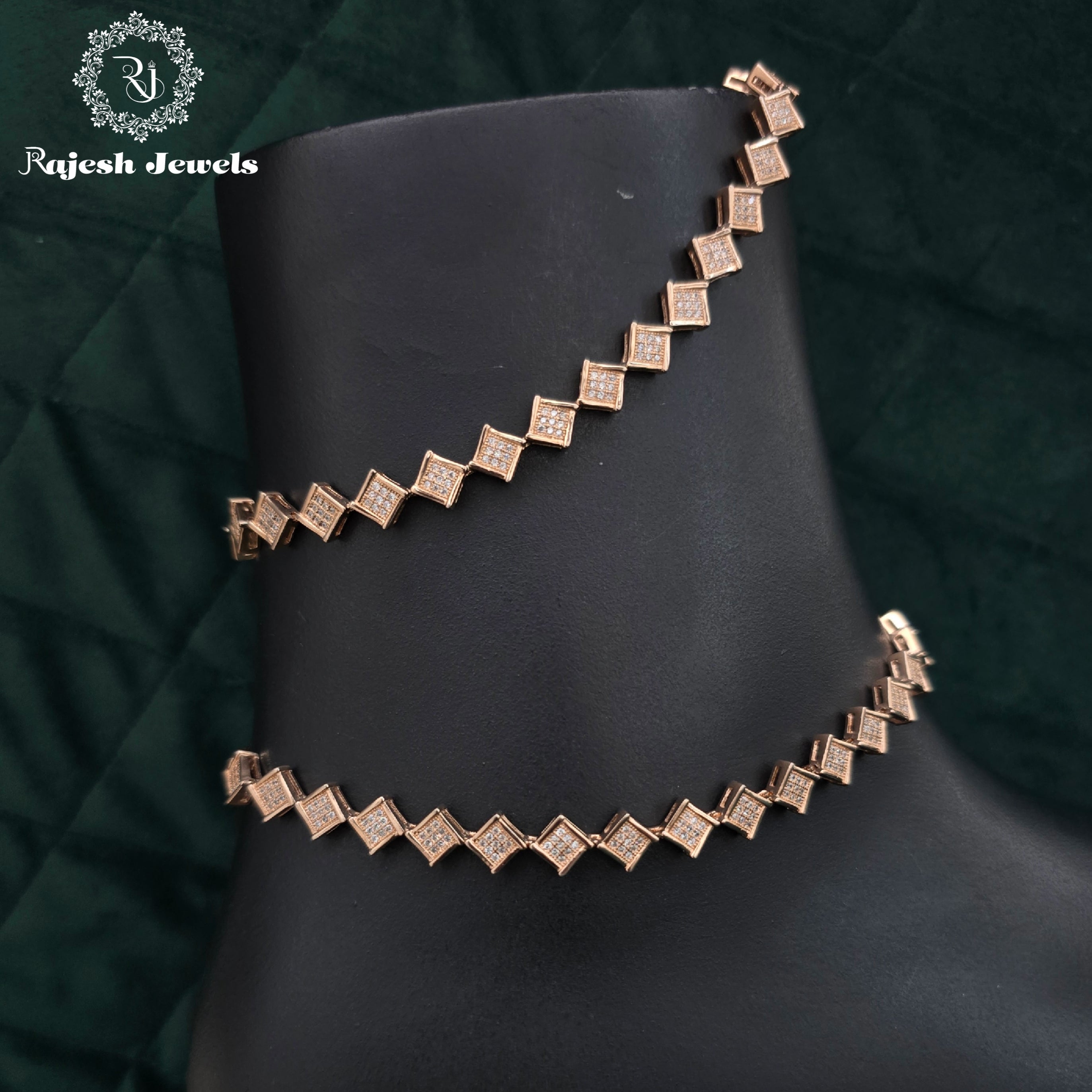 Captivating Cz Rosegold Dailywear Anklet