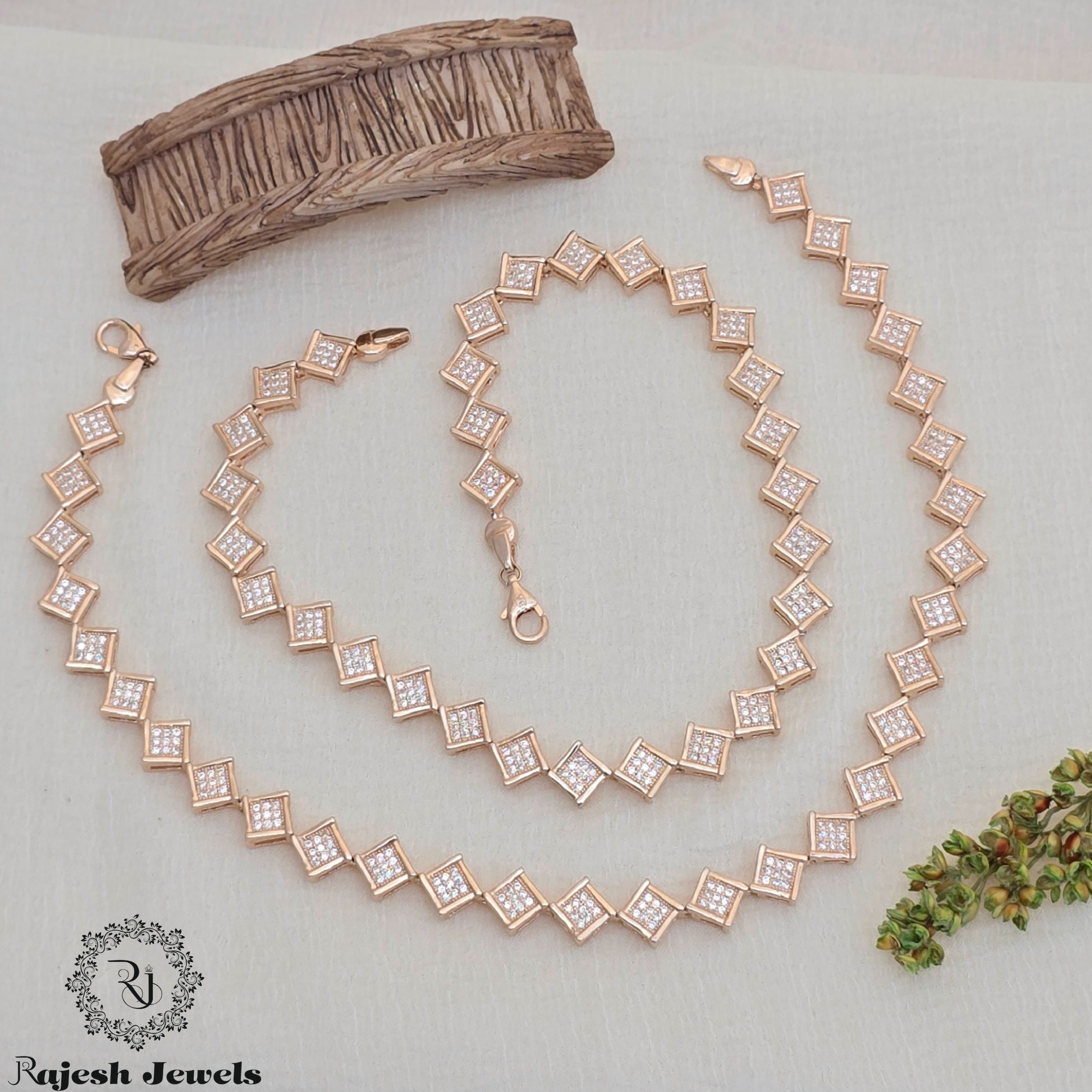 Captivating Cz Rosegold Dailywear Anklet