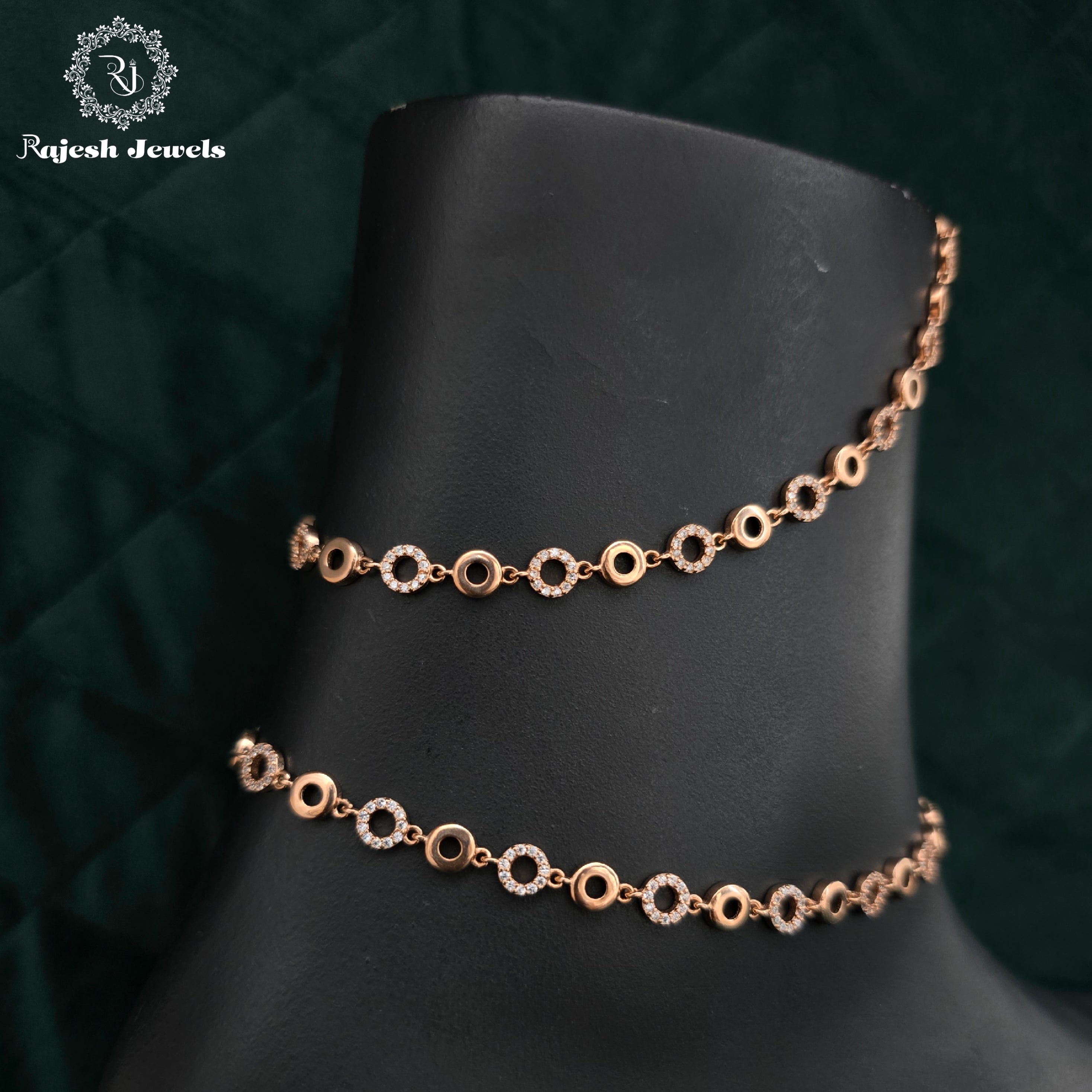 Attractive Rosegold Cz Dailywear Anklet