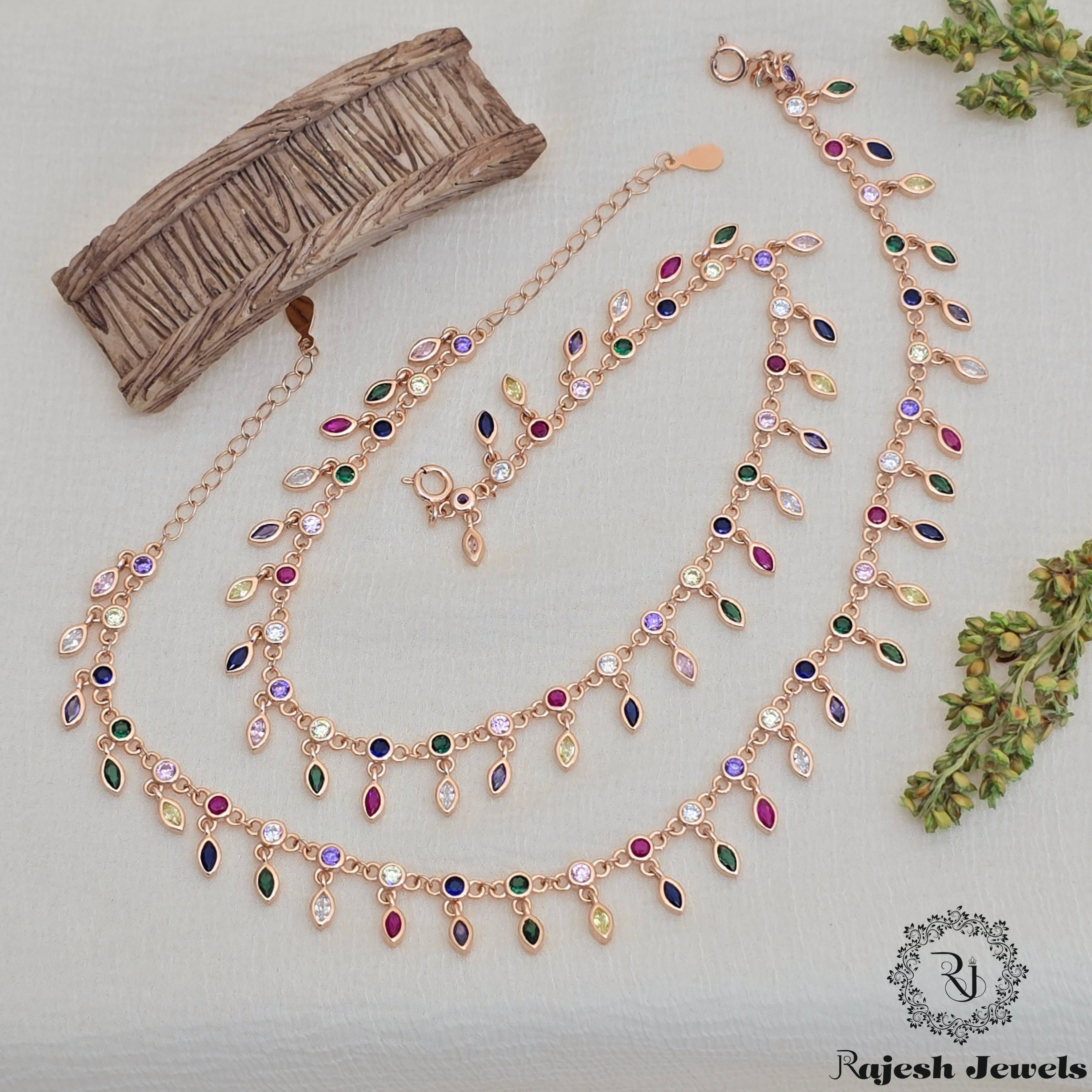 Eye Catchy Cz Rosegold Anklet