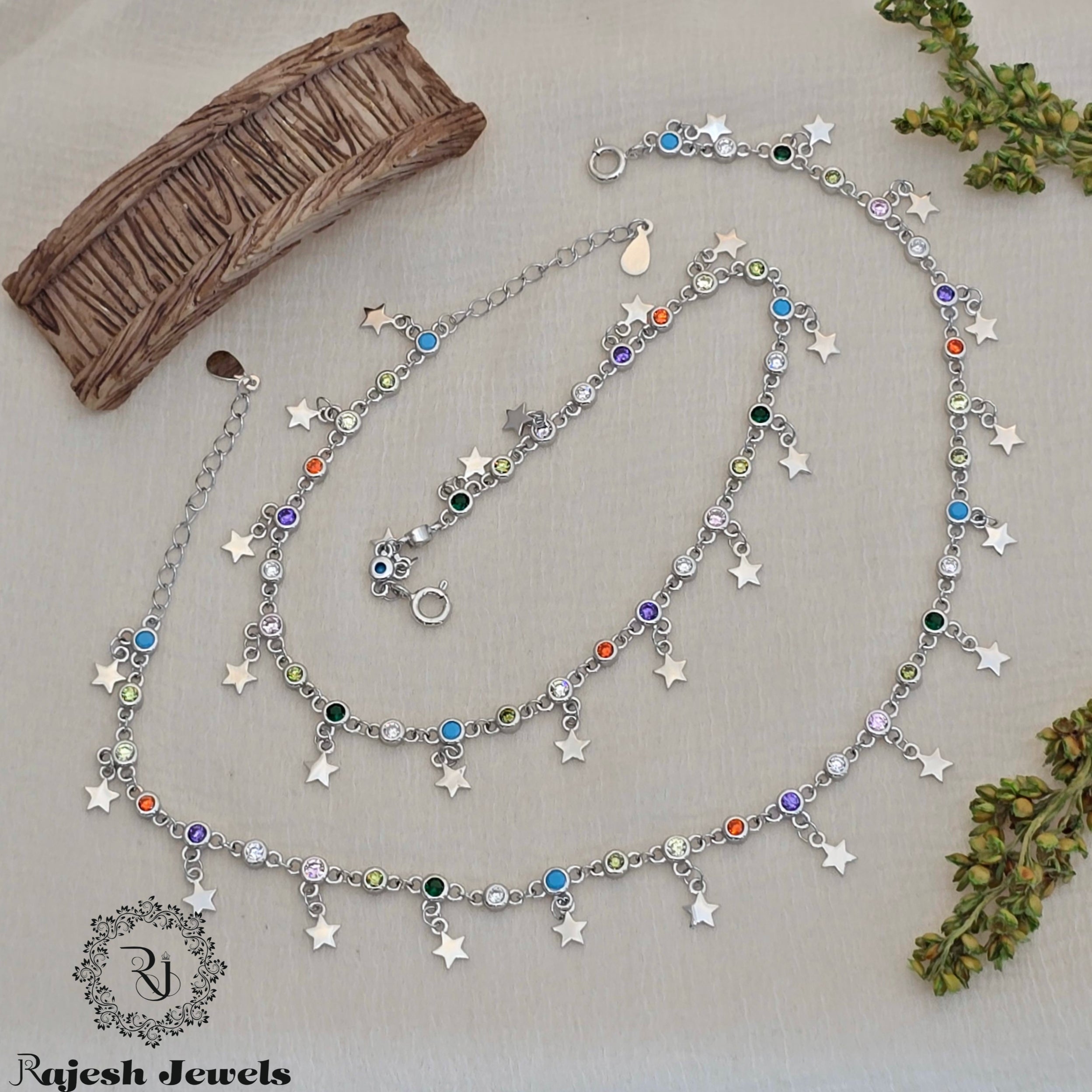 Fabulous Multicolored Cz Dailywear Anklet