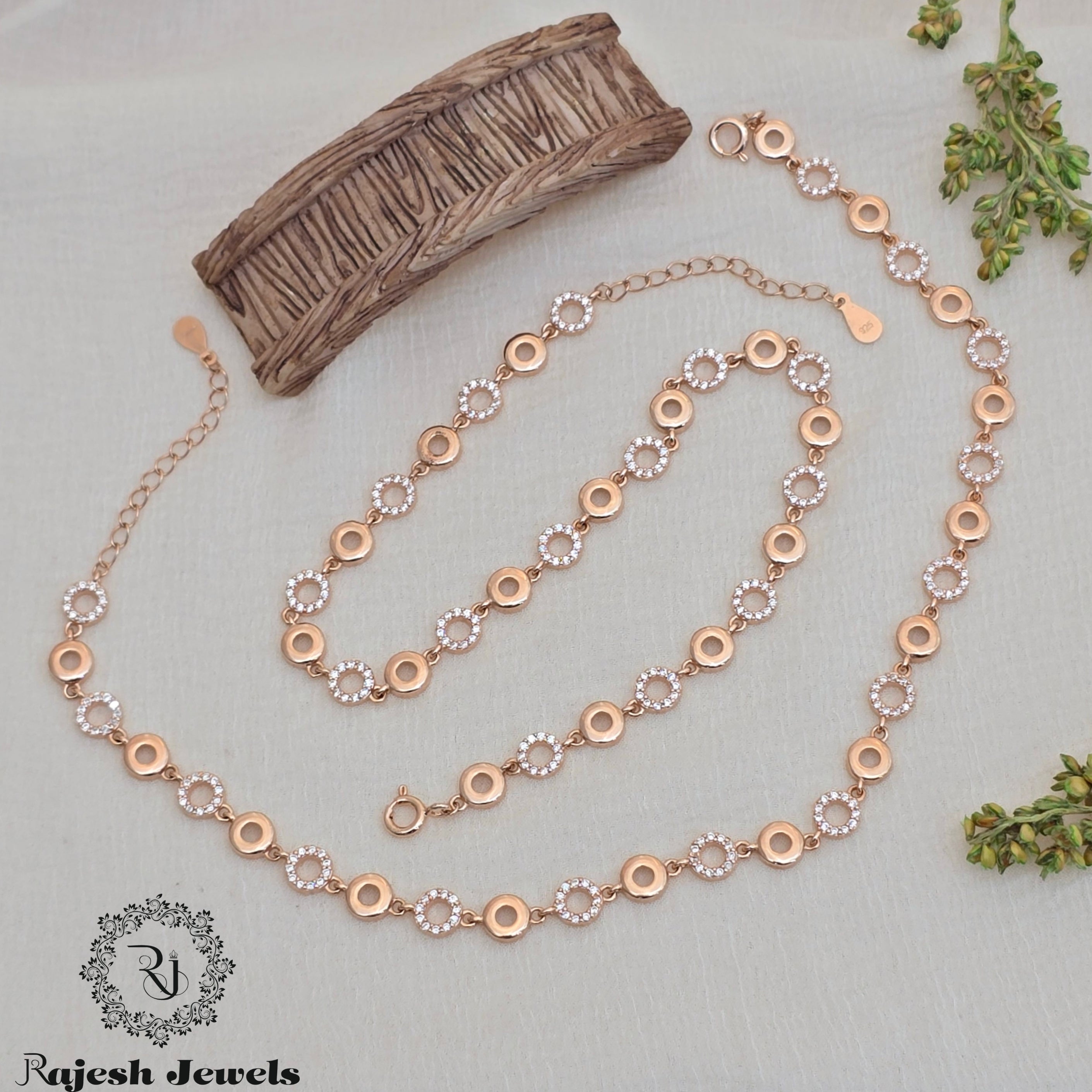 Attractive Rosegold Cz Dailywear Anklet