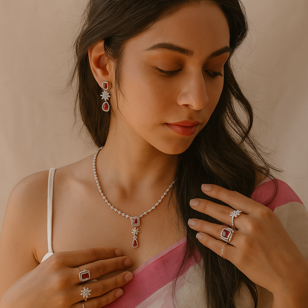 Blissful Cz Minimalistic Rosegold Neckpiece