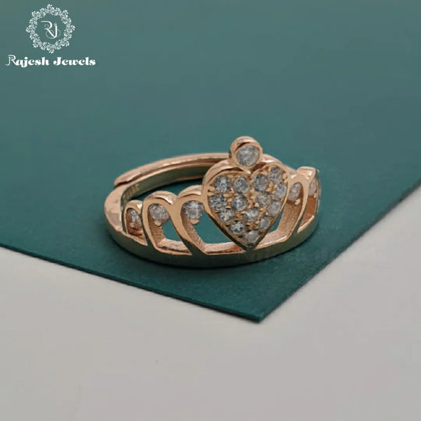 Crown Design Rosegold Finger Rings