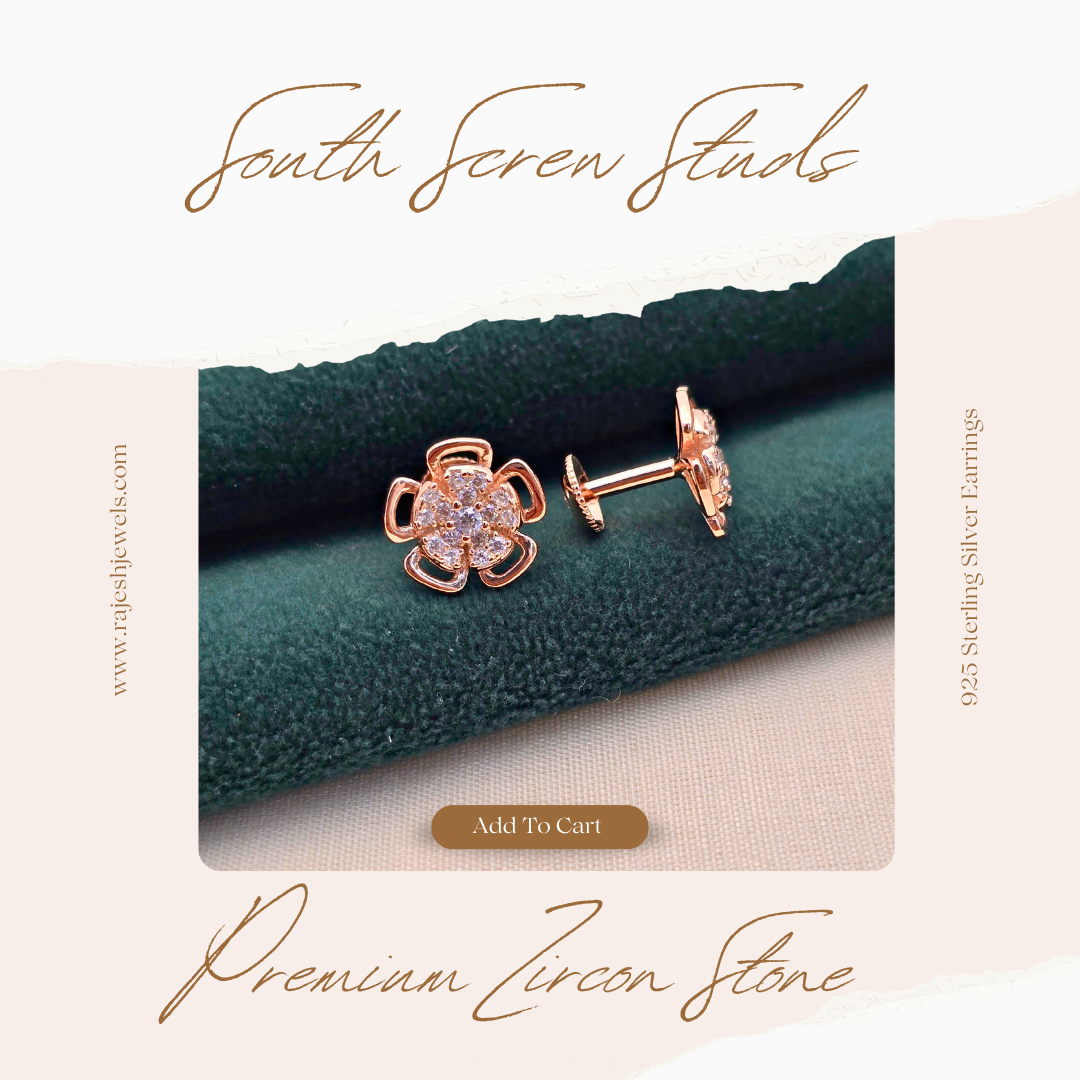 Office Wear Floral South Screw Stud Earrings