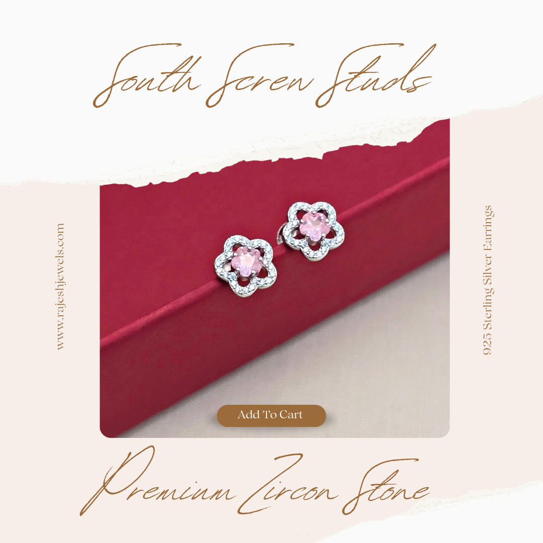 Fabulous Pink Solitaire Stud Earring