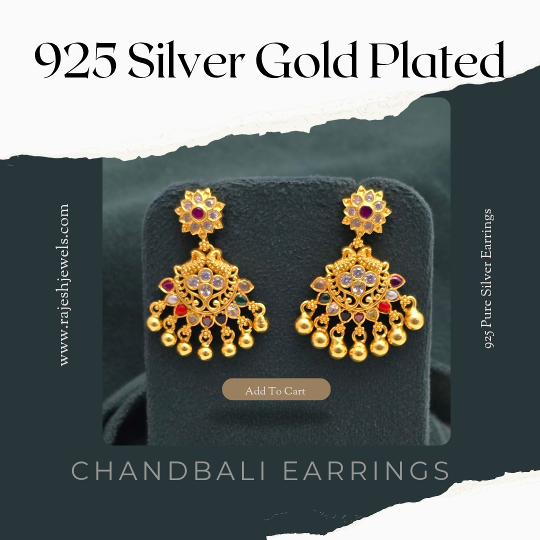 Fantastic Navrathan Chandbali Earrings