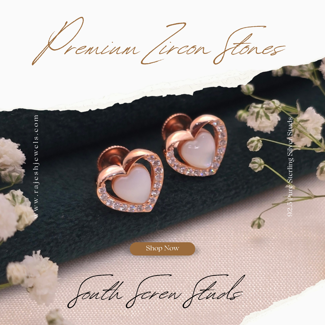 Regal Hearty Cz Stud Earrings