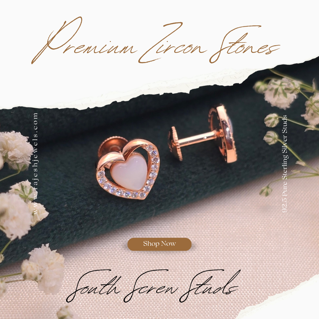 Regal Hearty Cz Stud Earrings