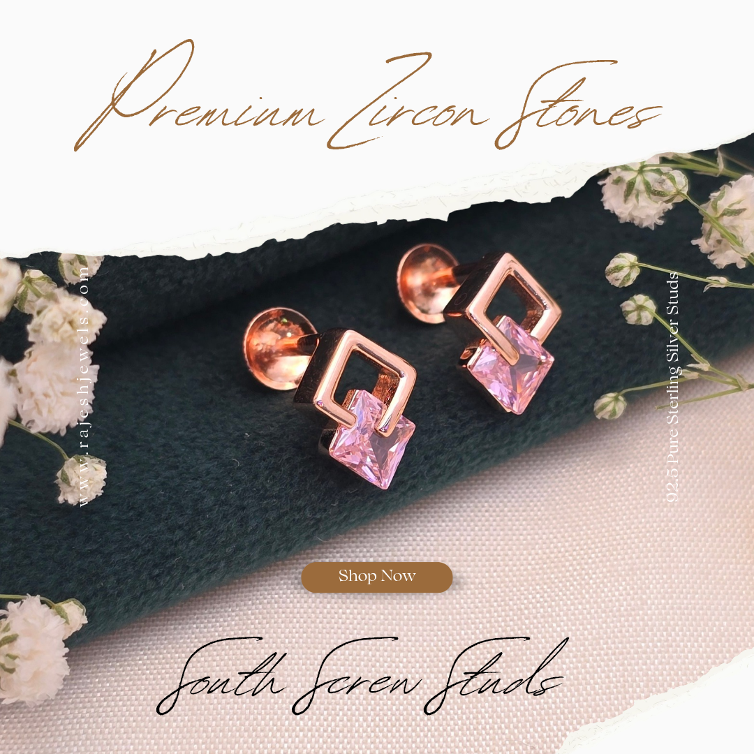 Rhombus Shaped Stud Earrings