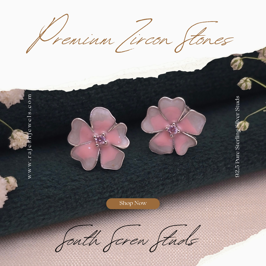Blissful Floral Cz Stud Earrings
