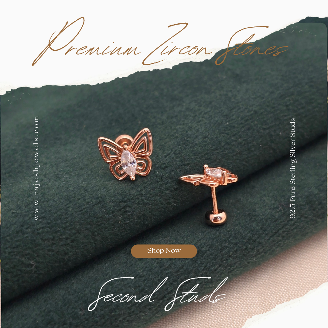 Fabulous Butterfly Rosegold Studs