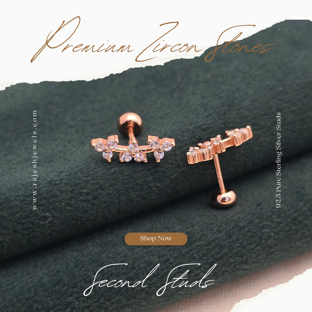 Exceptional Rosegold Stud Earrings