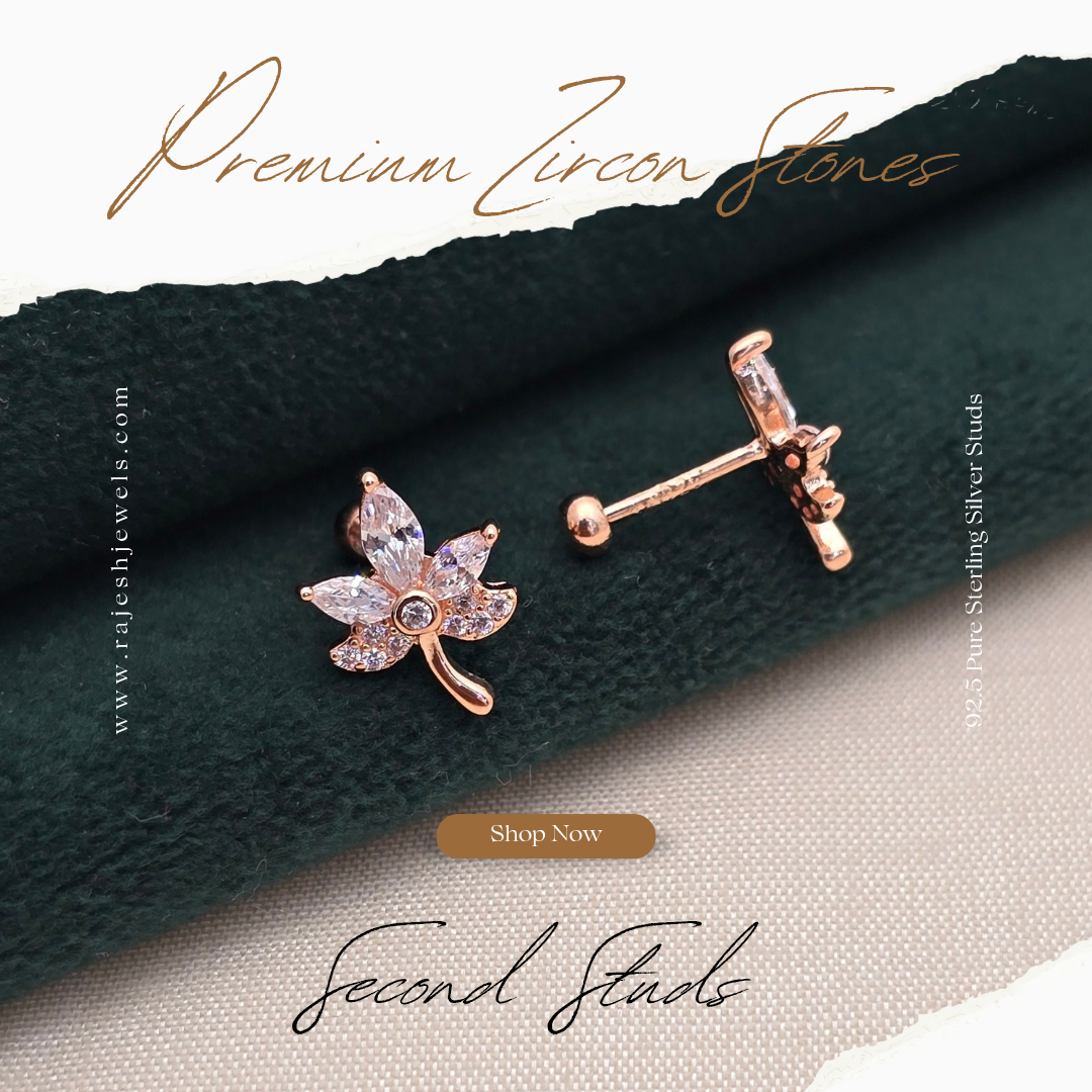 Alluring Rosegold Cz Earrings