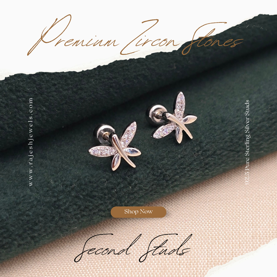 Luxe Cz Butterfly Stud Earrings