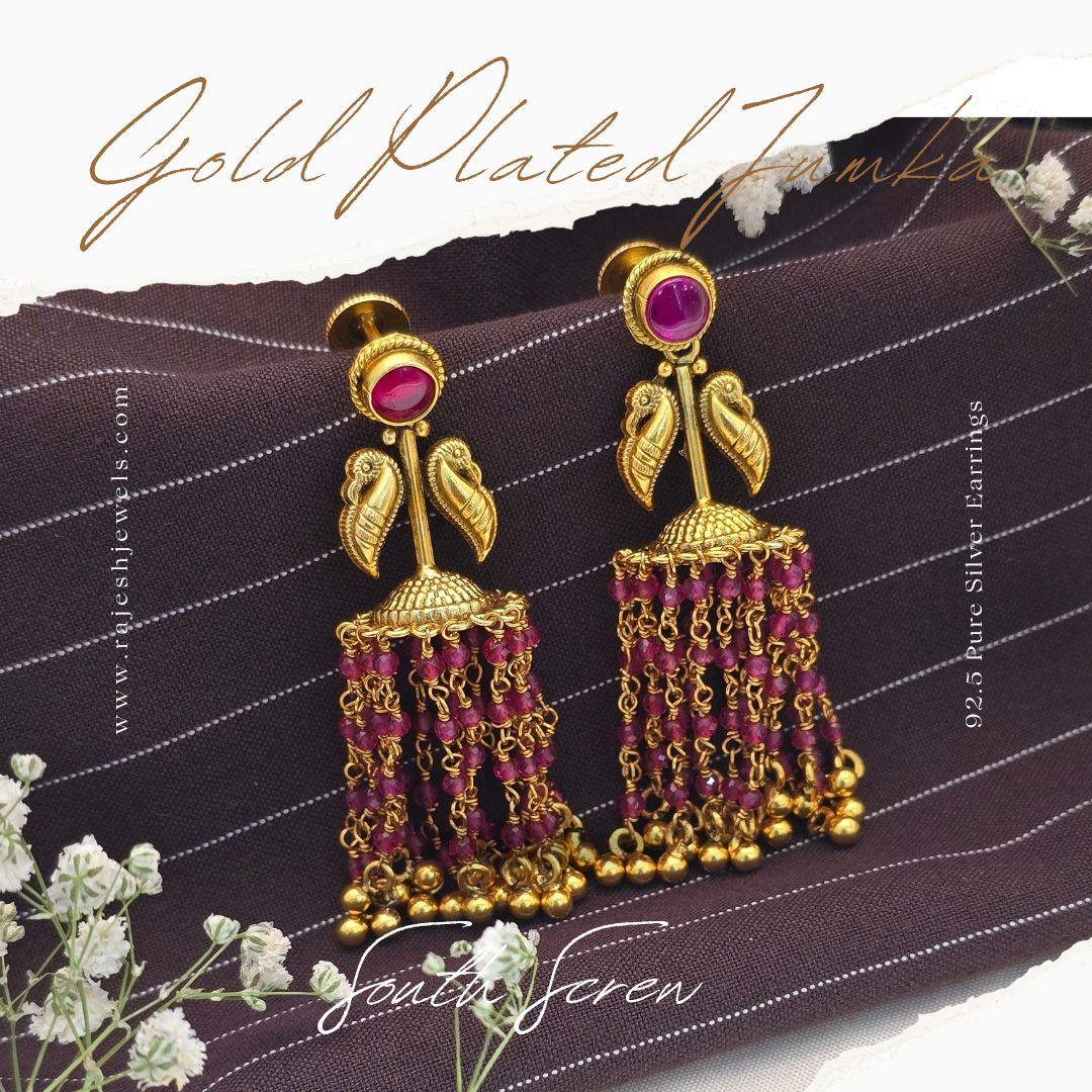 Lavish Red Drops Jumka Earrings