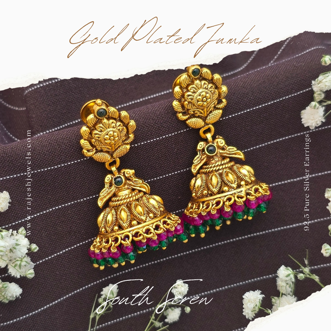 Premium Red & Green Beads Jumka