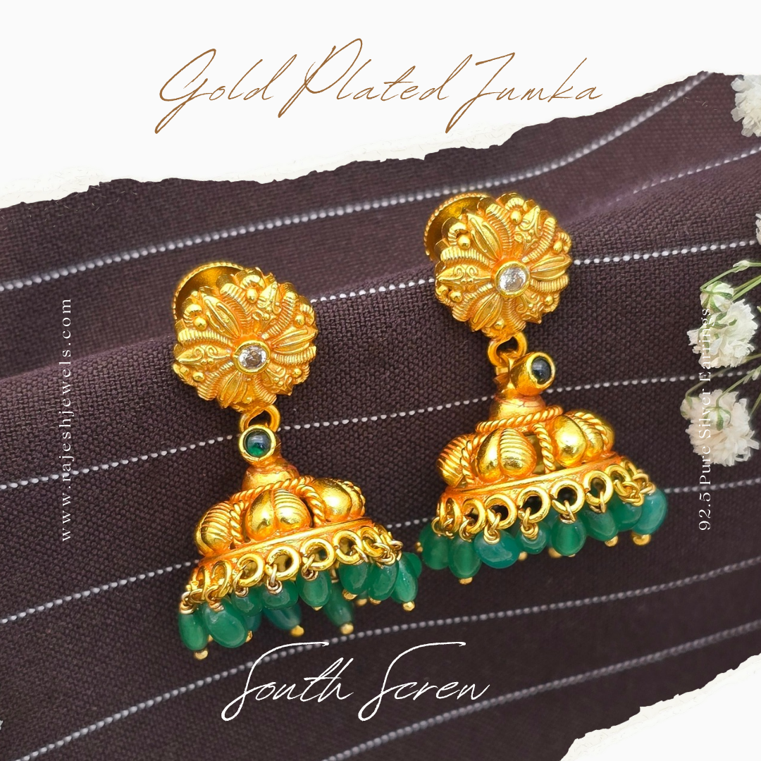 Alluring Green Drop Jumka Earrings