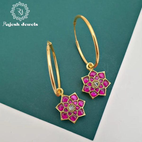 Radiant Kundan Stone Bali Earrings