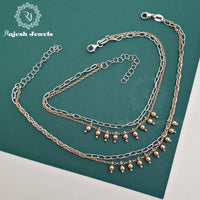 Shimmering Dual Chain Anklet